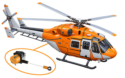 Helicopter crash tests and miniature draw wire sensors